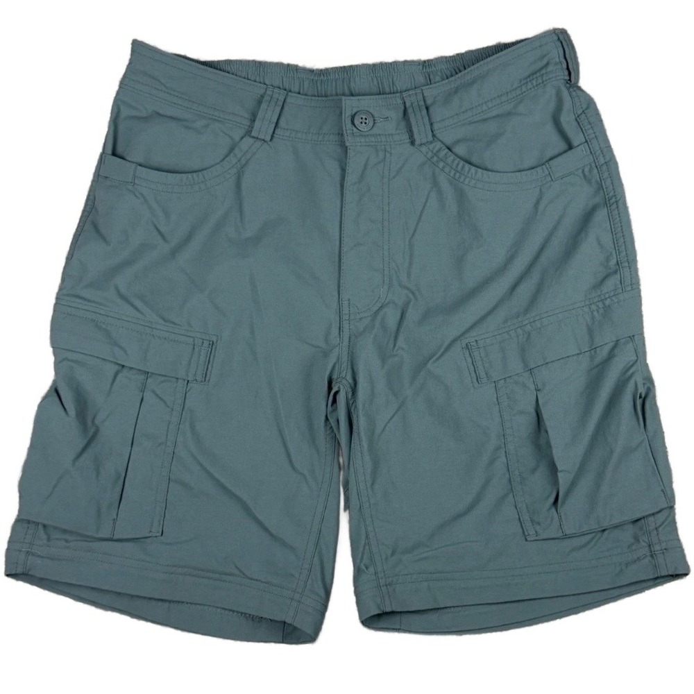 REI Co-Op Gray Cargo Shorts Men 34W (Actual W32 L8) Outdoor Hiking Nylon Spandex